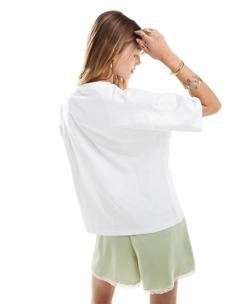 Object Object t-shirt with statement ribbon bows in white 3