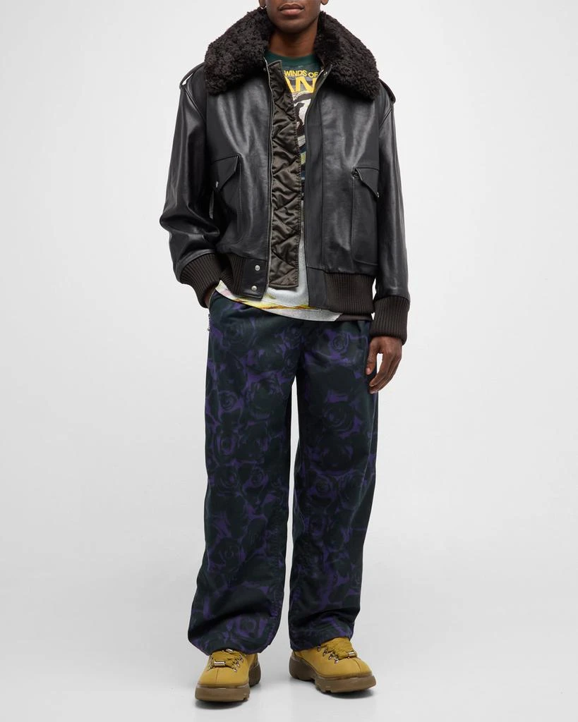Burberry Men's Leather Shearling-Collar Aviator Jacket 3