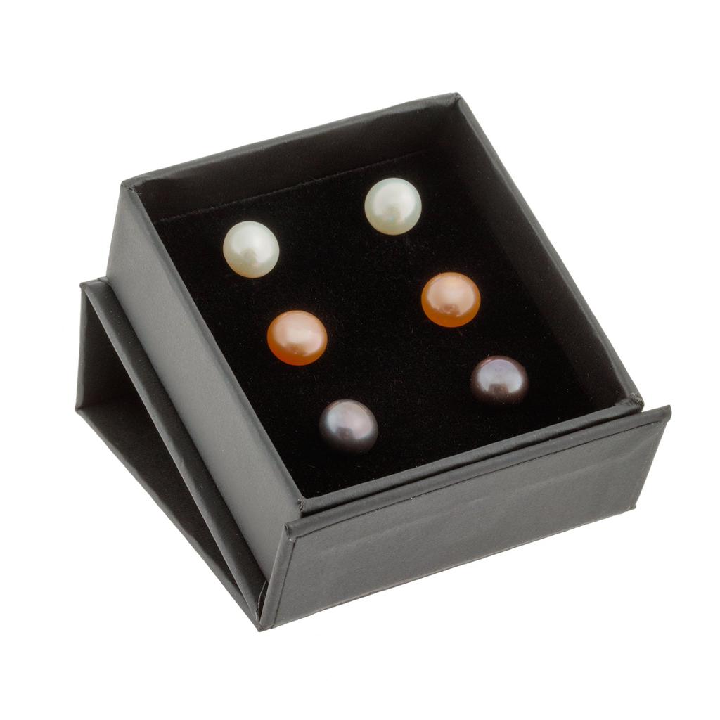 Splendid Pearls 14k Gold - 3 Pairs of 7-8mm Freshwater Pearls