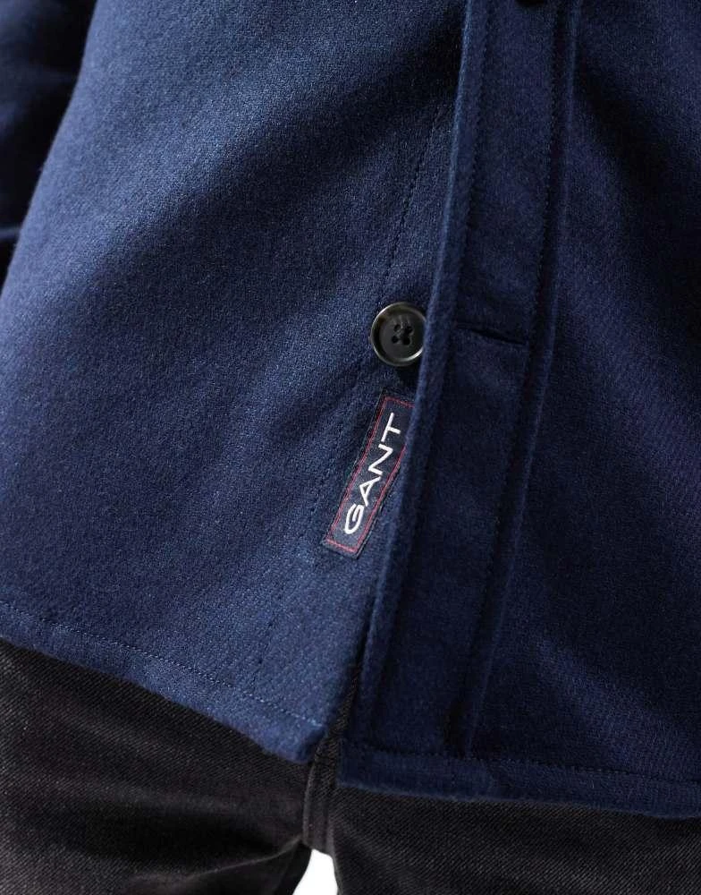 Gant GANT wool blend overshirt in navy blue 4
