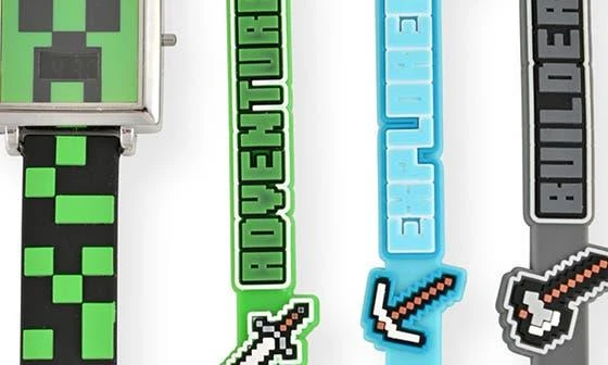 Accutime Kids' Minecraft LCD Watch & Bracelet Set 3