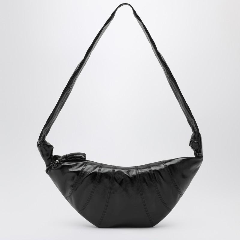 Lemaire Medium Croissant bag in black coated cotton