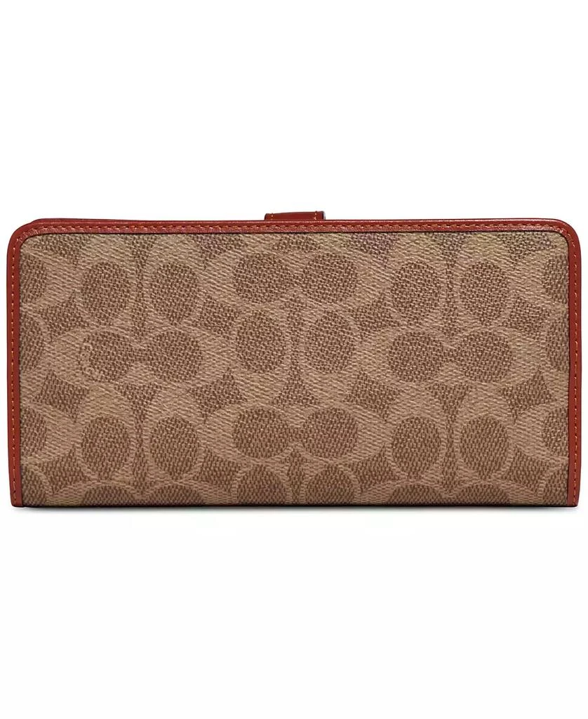 Coach Signature Monogram Coated Canvas Skinny Wallet 3