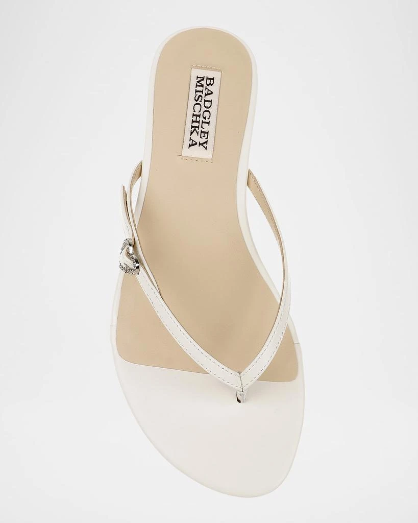 Badgley Mischka Dynah Heart Leather Flat Sandals 4