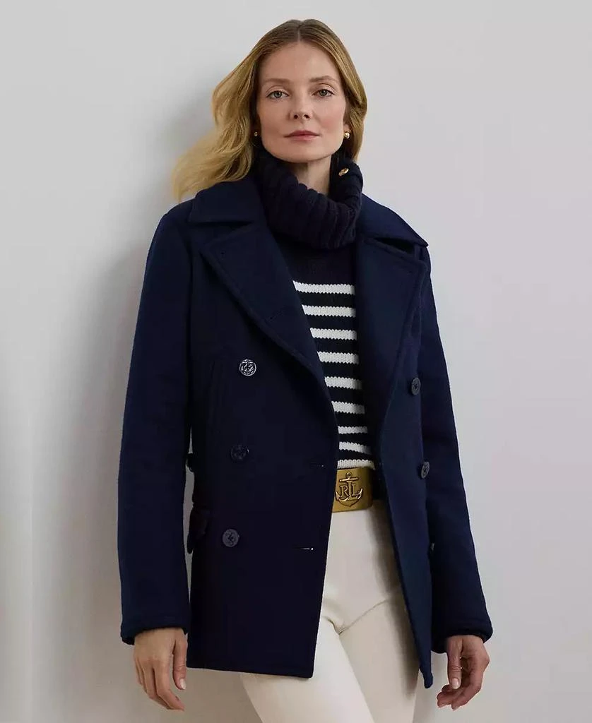 Ralph Lauren Women's Wool-Blend Twill Peacoat 1