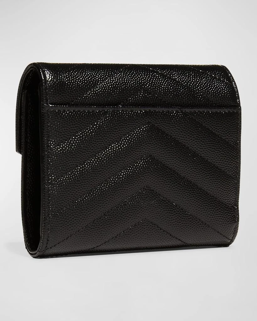 Yves Saint Laurent YSL Monogram Trifold Wallet in Grained Leather 4
