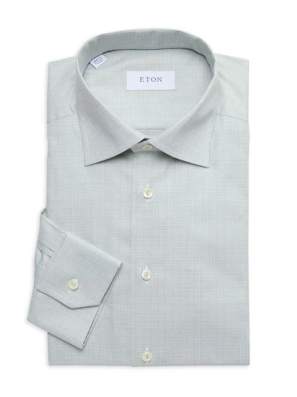 Eton Contemporary Fit Checked Dress Shirt 1