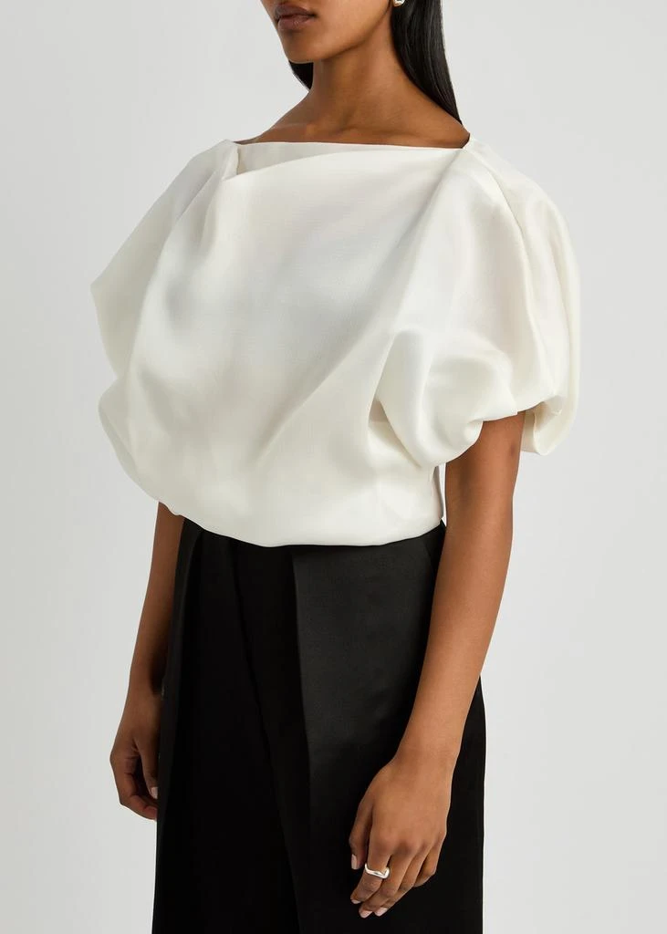 Khaite Niles draped silk top 2