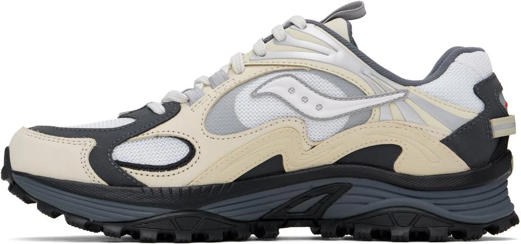 Saucony Beige & White Grid Aura X Sneakers 3