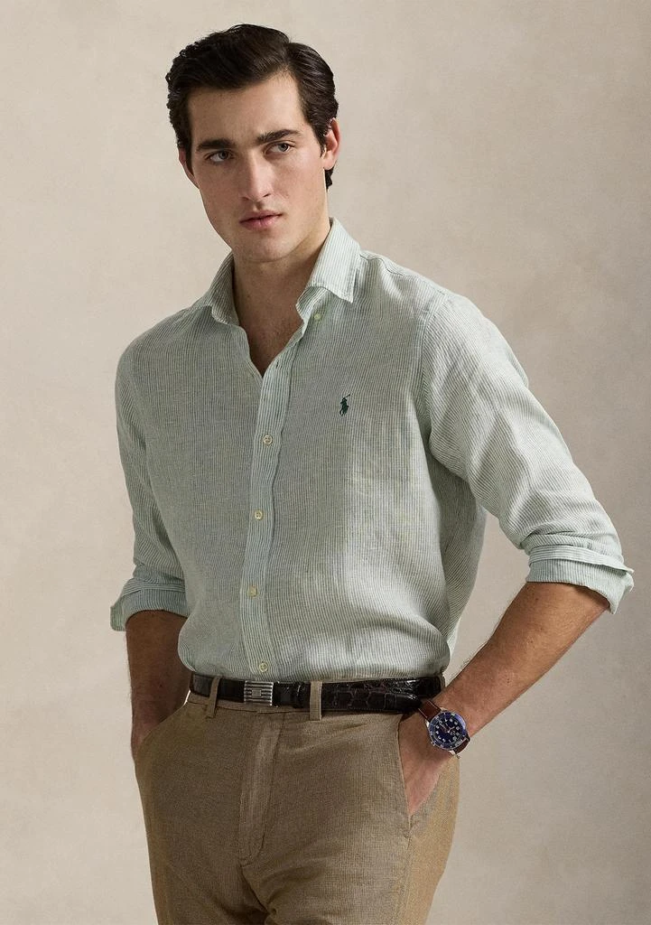 Shop Classic Fit Striped Linen Shirt on Sale at BeyondStyle – Get