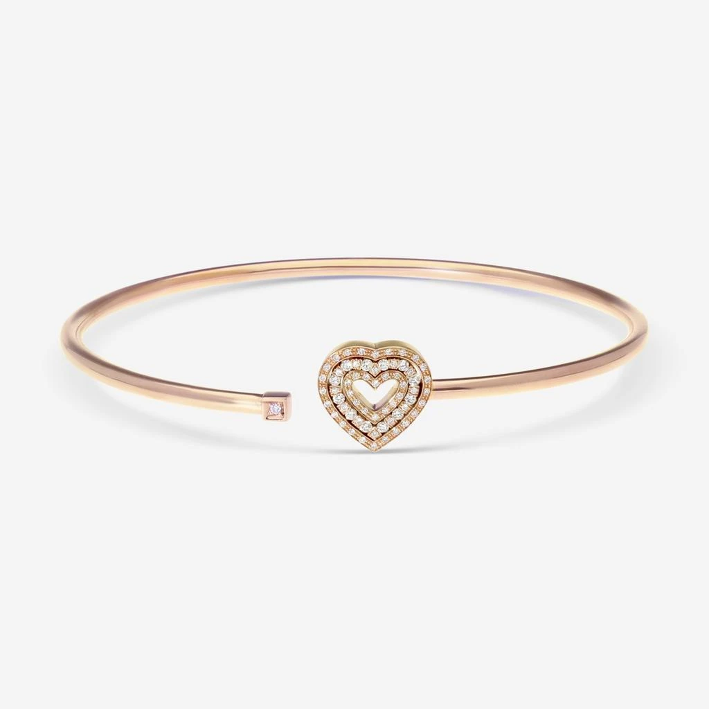 Damiani Damiani 18K Rose Gold Diamond Heart Bangle Bracelet 20083330-copy