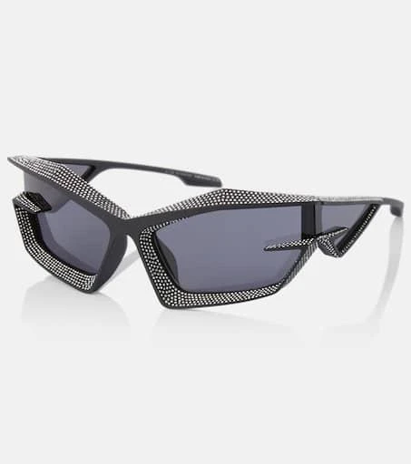 Givenchy Giv Cut crystal-embellished shield sunglasses 4