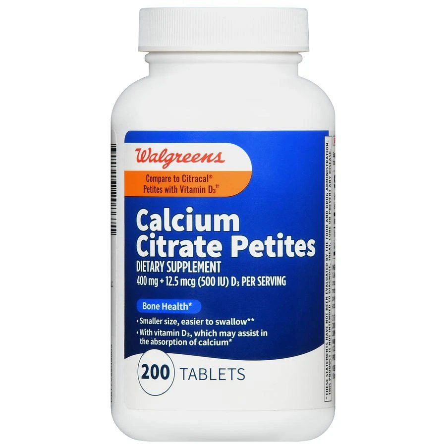 Walgreens Calcium Citrate Petites 400 mg Tablets with D3 (100 days) 2