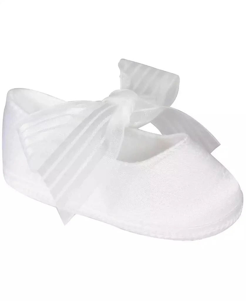 Baby Deer Baby Girl Shantung Ballet Skimmer with Sheer Ribbon Tie 1
