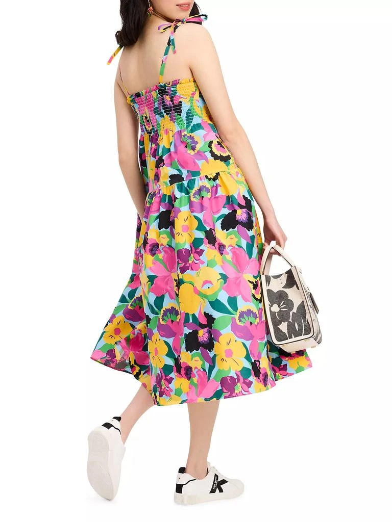 Kate Spade Orchid Bloom Smocked Midi-Dress 3