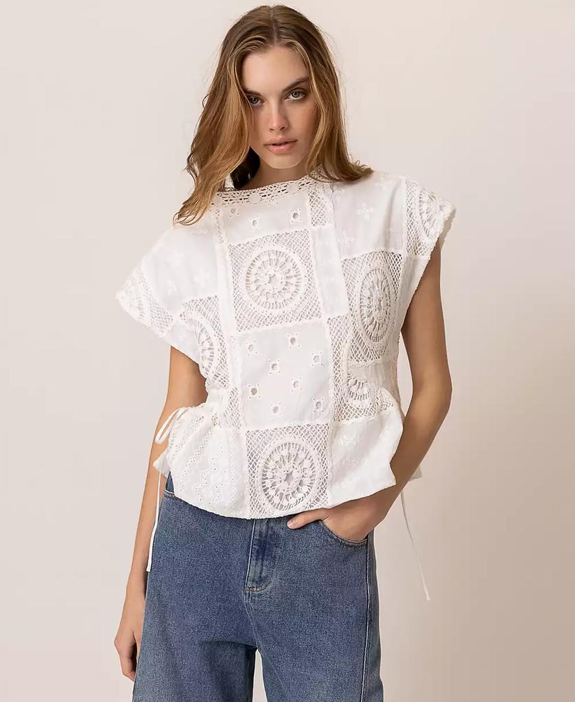 Line & Dot Women's Biva Cotton Round-Neck Tunic Top