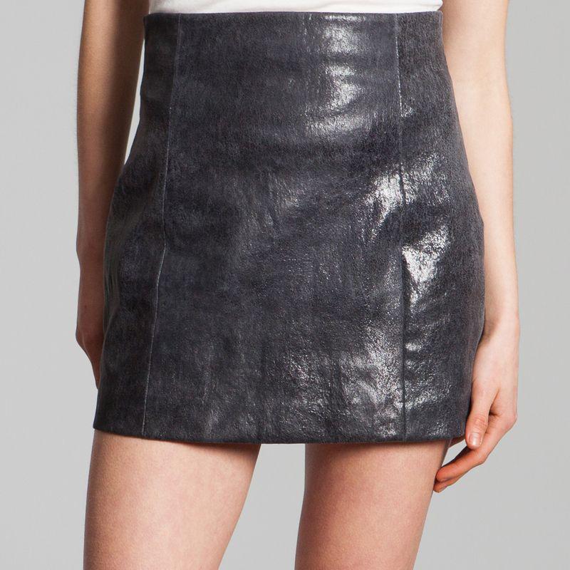 As I Am Leather Skirt Grey AS I AM