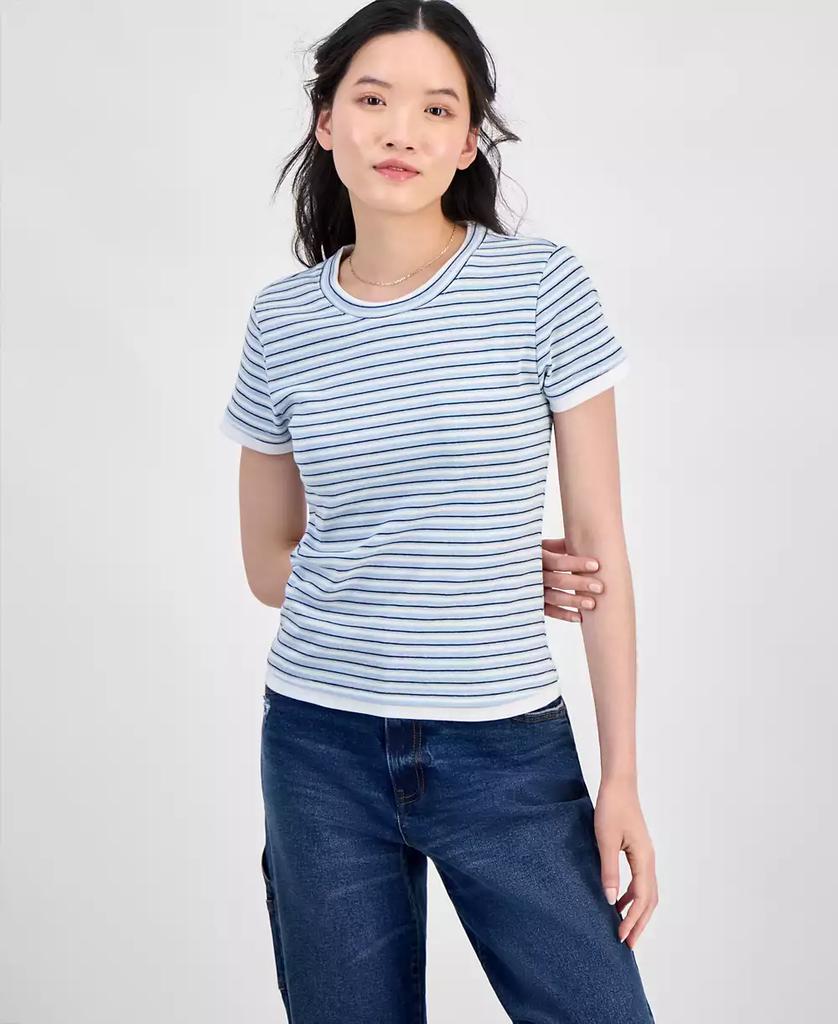 Hippie Rose Juniors' Layered Look Striped T-Shirt