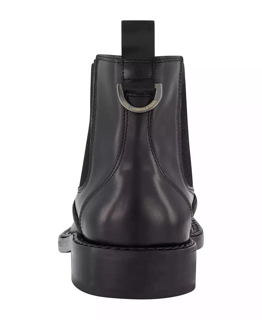 Karl Lagerfeld Paris Men's White Label Leather Moc Toe Chelsea Boots 3
