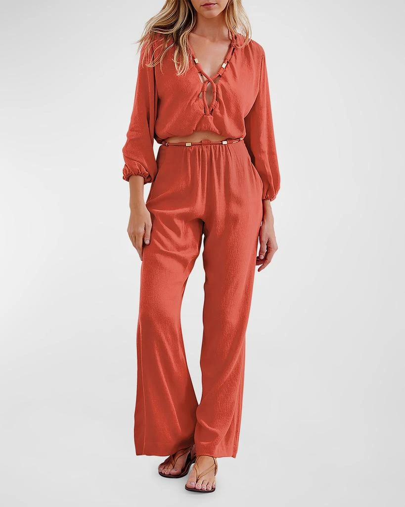 Vix Swimwear Miko High-Rise Straight-Leg Pants 3