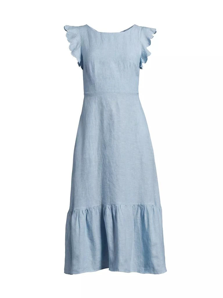 Birds of Paradis Rosa Linen Tie-Back Midi-Dress 1