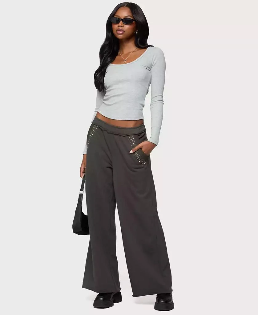 Edikted Women's Wrenn Studded Wide Leg Sweatpants 5