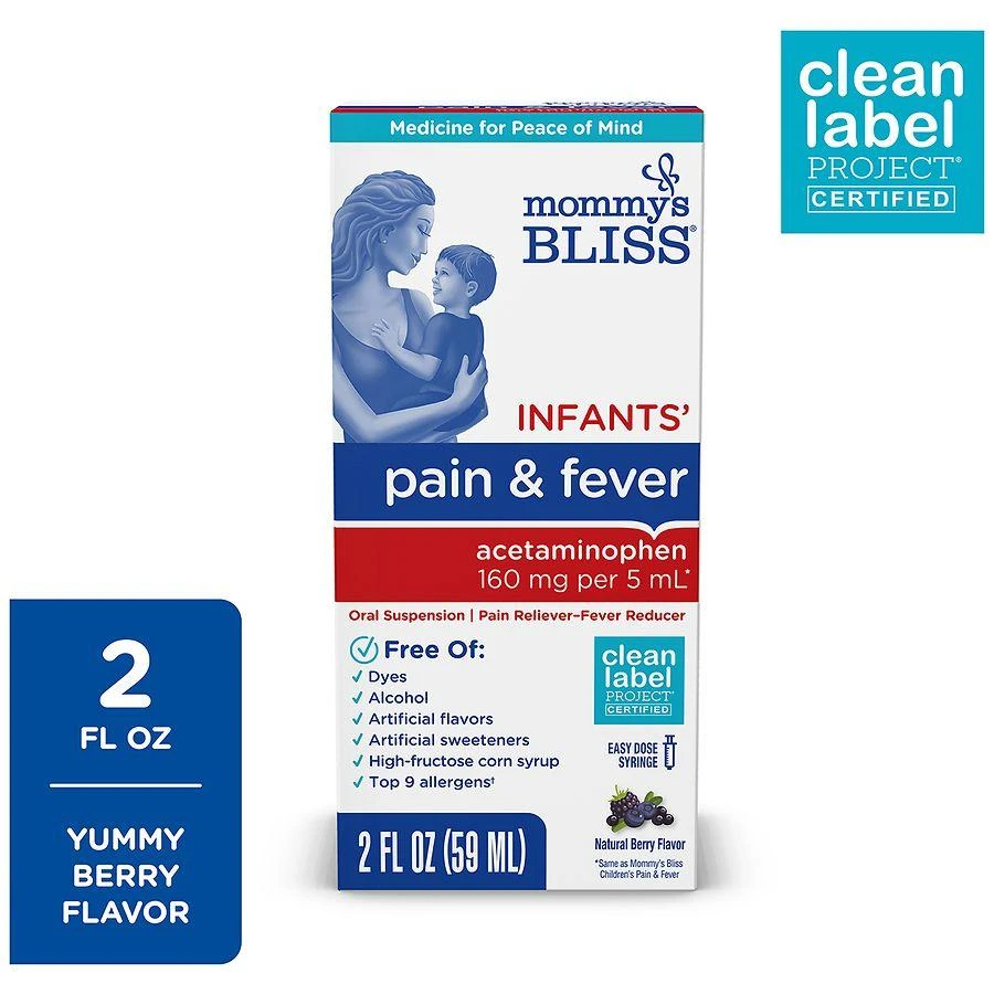 Mommy's Bliss Infant Pain + Fever Relief Liquid Natural Berry 1