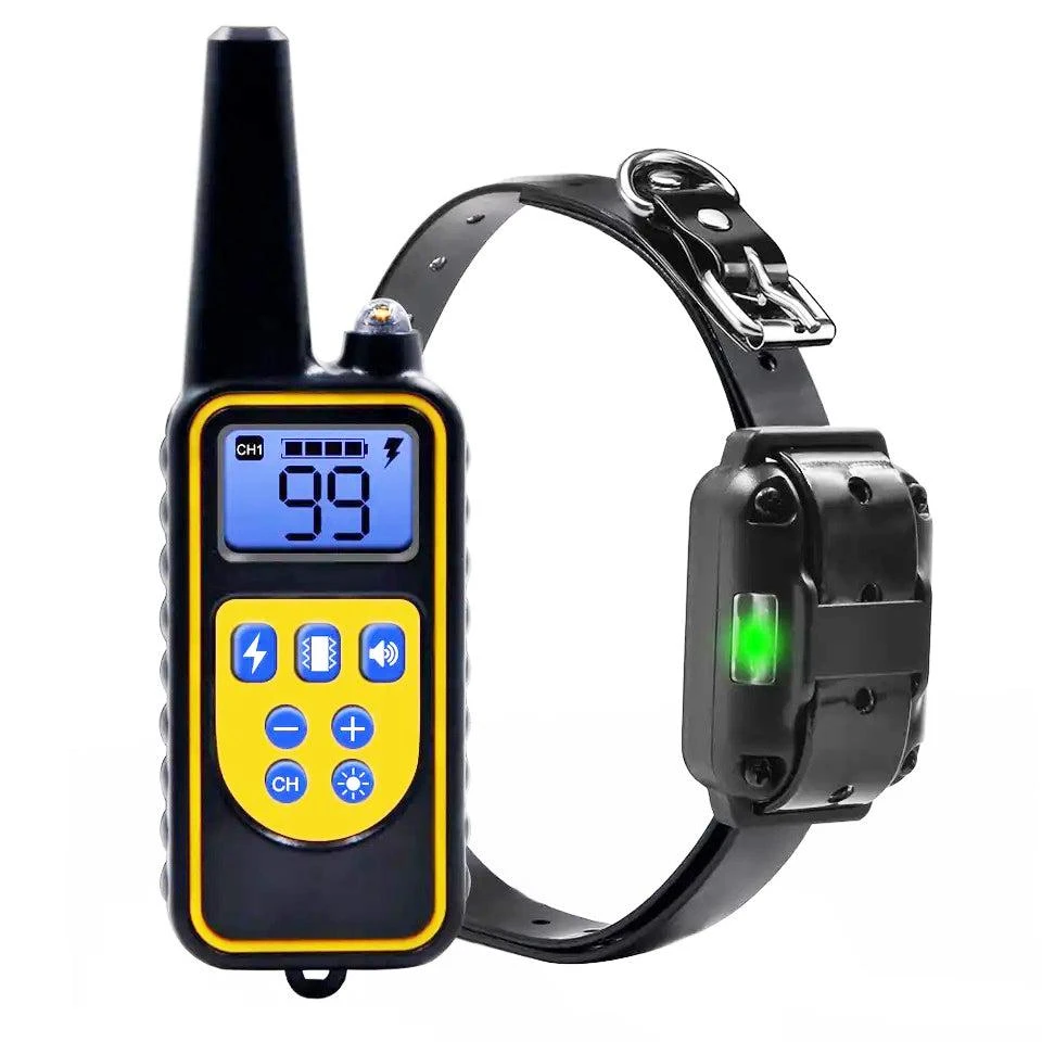 Pet Life Barkshield LED 1-to-3 Dog 900 Yard Range 7-Level Vibration and Sound Training Dog Collar - Black 1