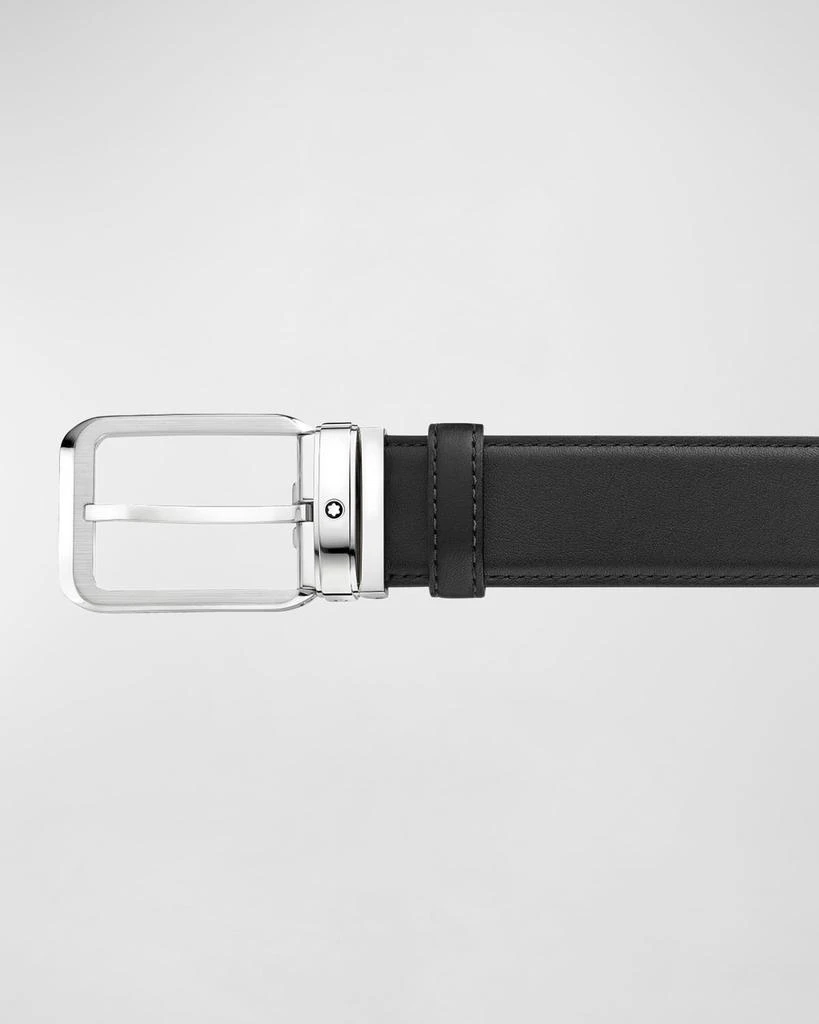 MontBlanc Men's Rectangle Pin Buckle Leather Belt 2