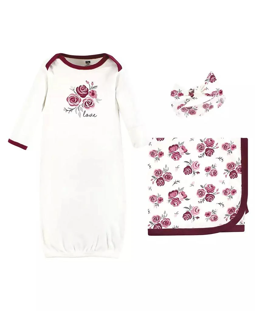 Hudson Layette Essentials Gown, Swaddle Wrap, and Headpiece Option