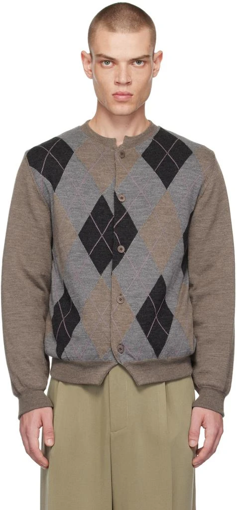 Magliano Brown Argyle Cardigan 1