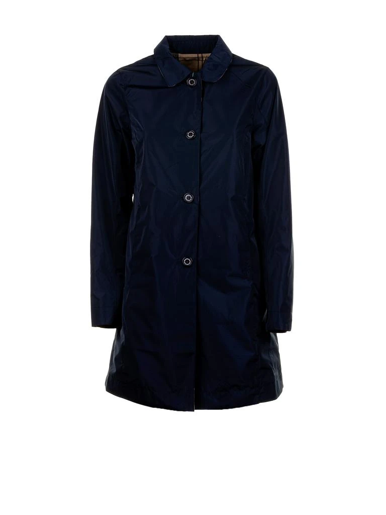 Barbour NAVY BLUE BUTTON DOWN LONG JACKET 1