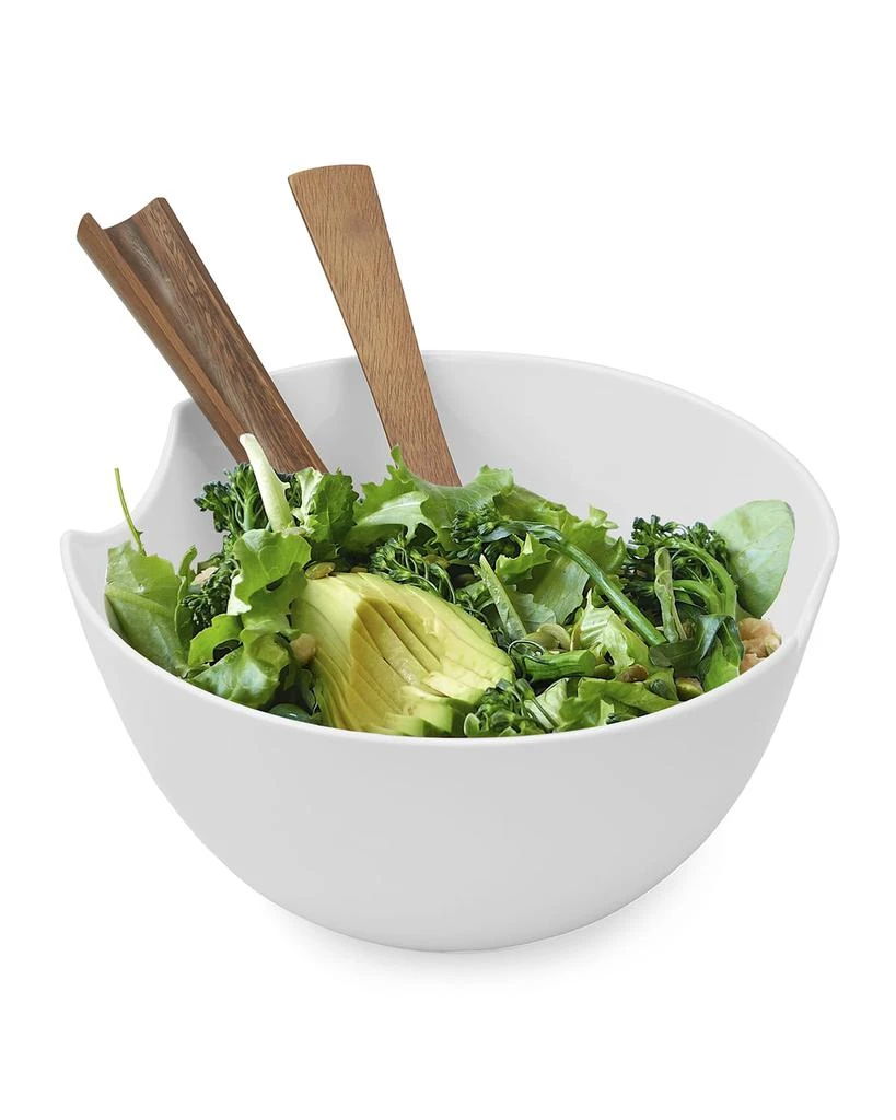 Nambe Qautro Salad Bowl with Servers 2