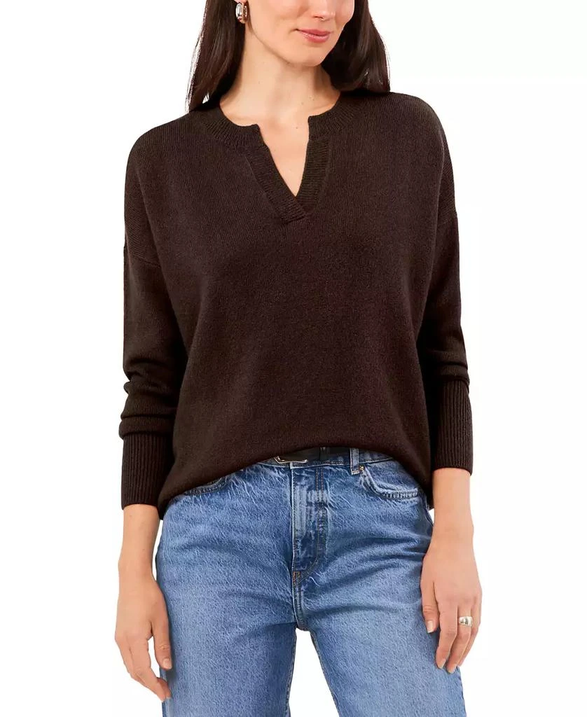 Vince Camuto Women's Dropped-Shoulder V-Neck Sweater 1