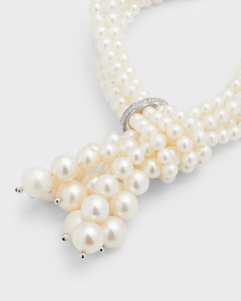 Utopia Six-Strand Pearl Tassel Bracelet with Diamonds 3