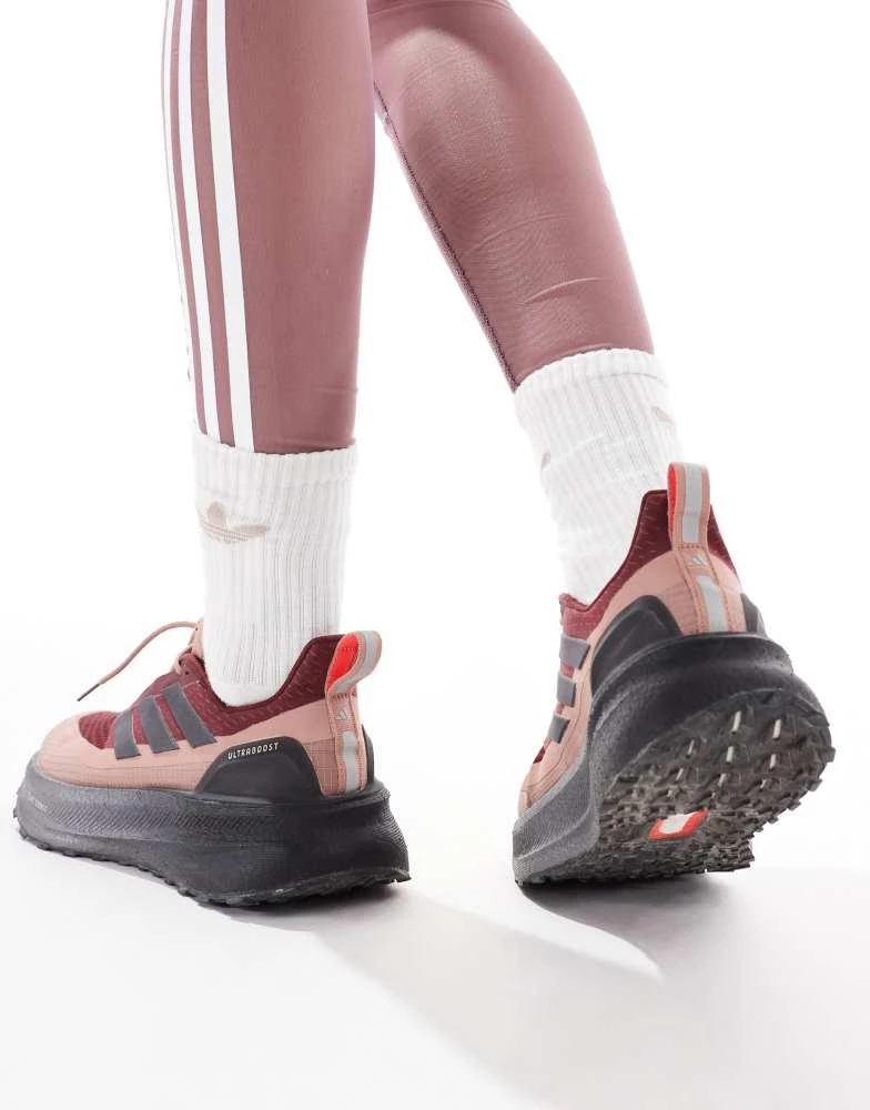 Adidas adidas Running Ultraboost 5 Climawarm trail trainers in burgundy and black 3
