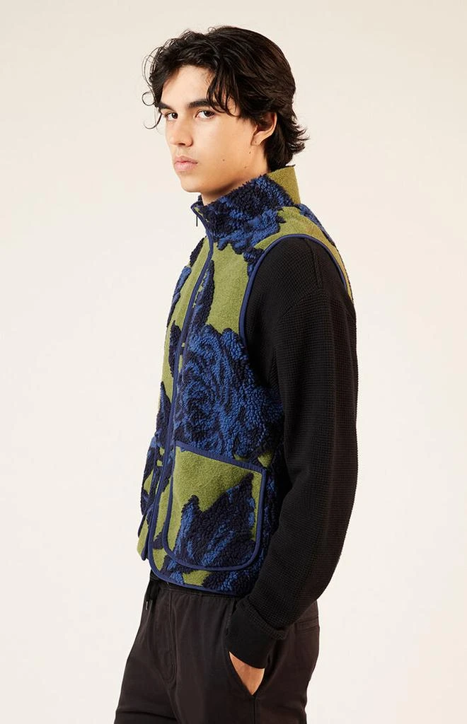 PacSun Olive Sherpa Print Vest 2