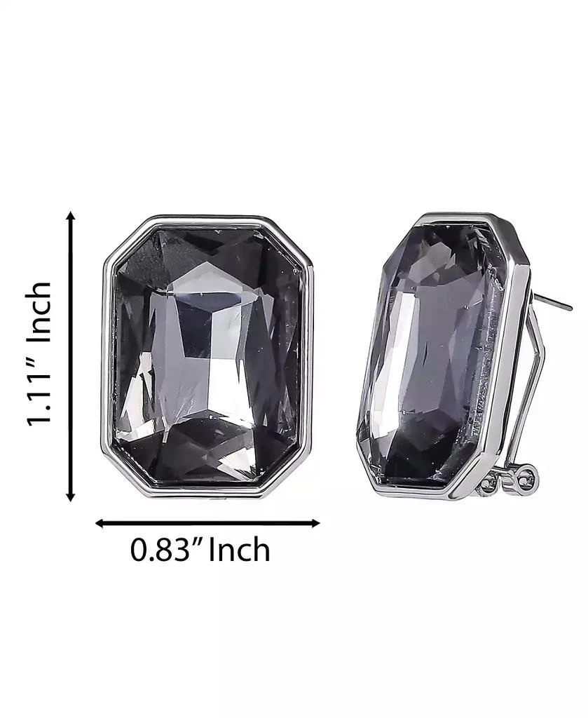 Jessica Simpson Faceted Gemstone Stud Earrings in Smoke Grey 6