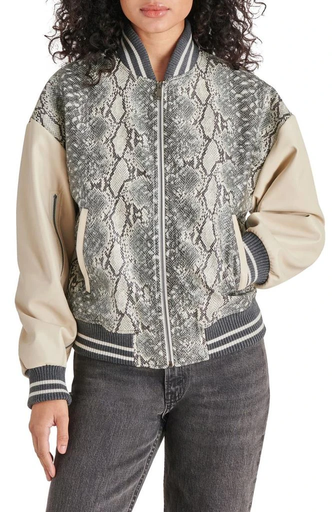 Steve Madden Alexandra Faux Snakeskin Bomber Jacket 1