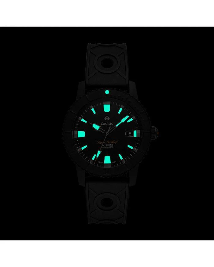 ZODIAC Compression Diver Automatic Rubber Strap Watch, 40mm 6