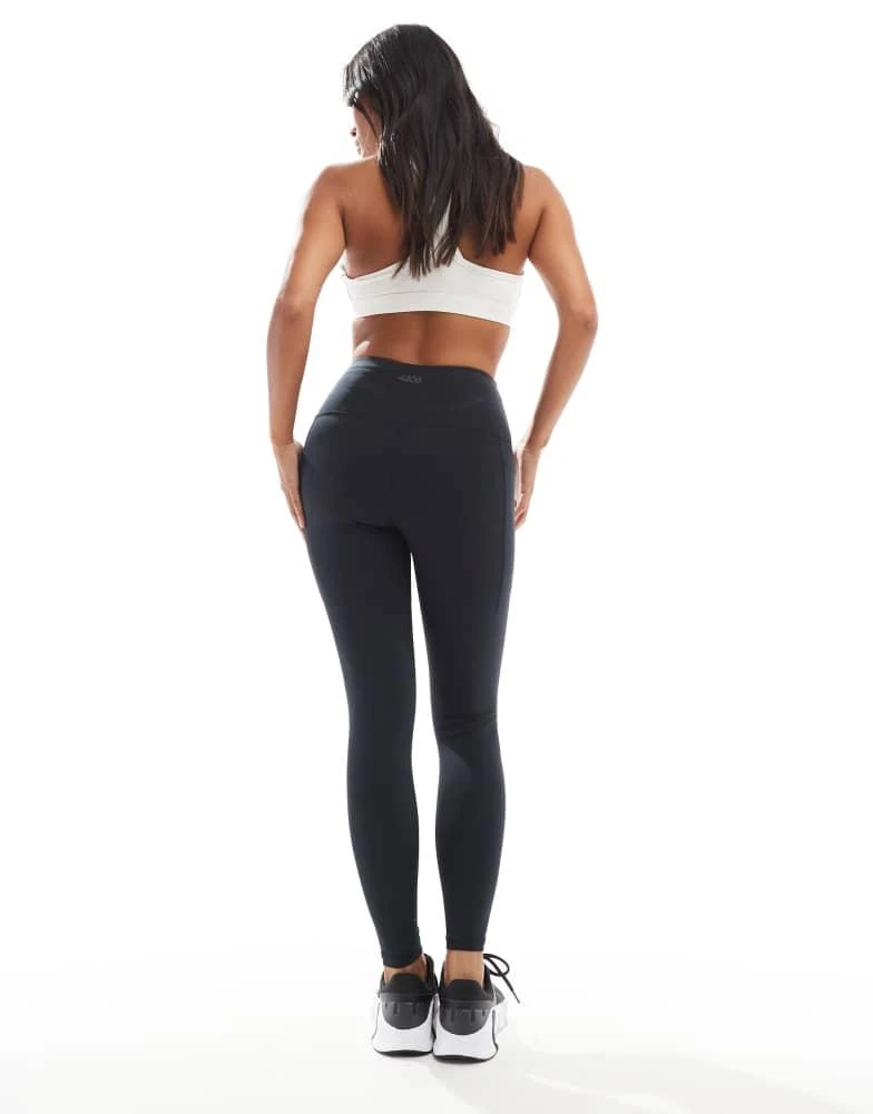 ASOS 4505 Petite Icon running tie waist gym legging with phone pocket in black 2