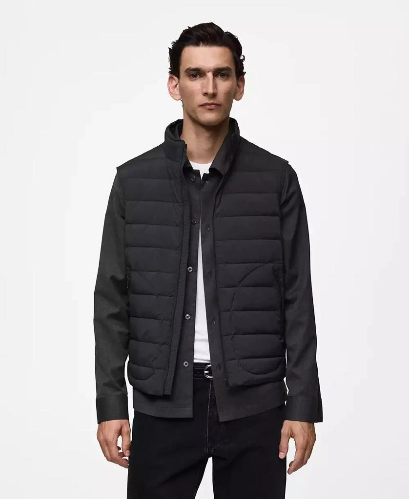 Mango Men's Water-Repellent Quilted Vest 1