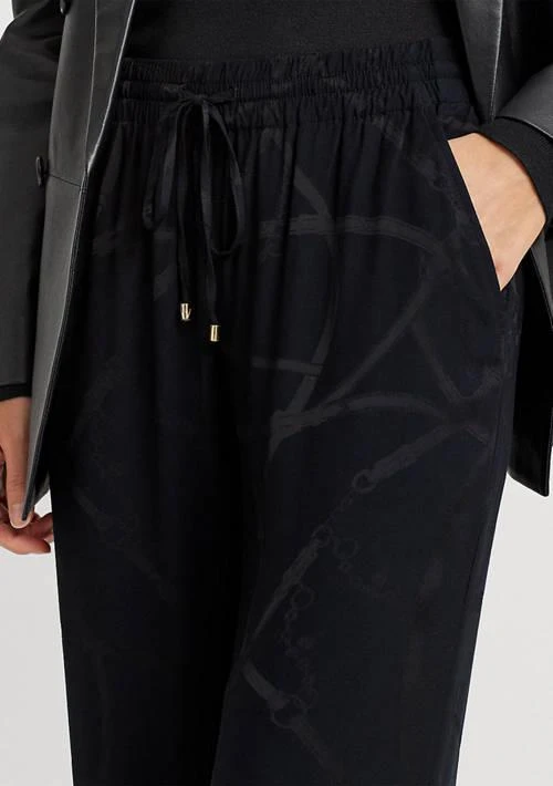 Ralph Lauren Belting-Motif Jacquard Wide-Leg Pants 3