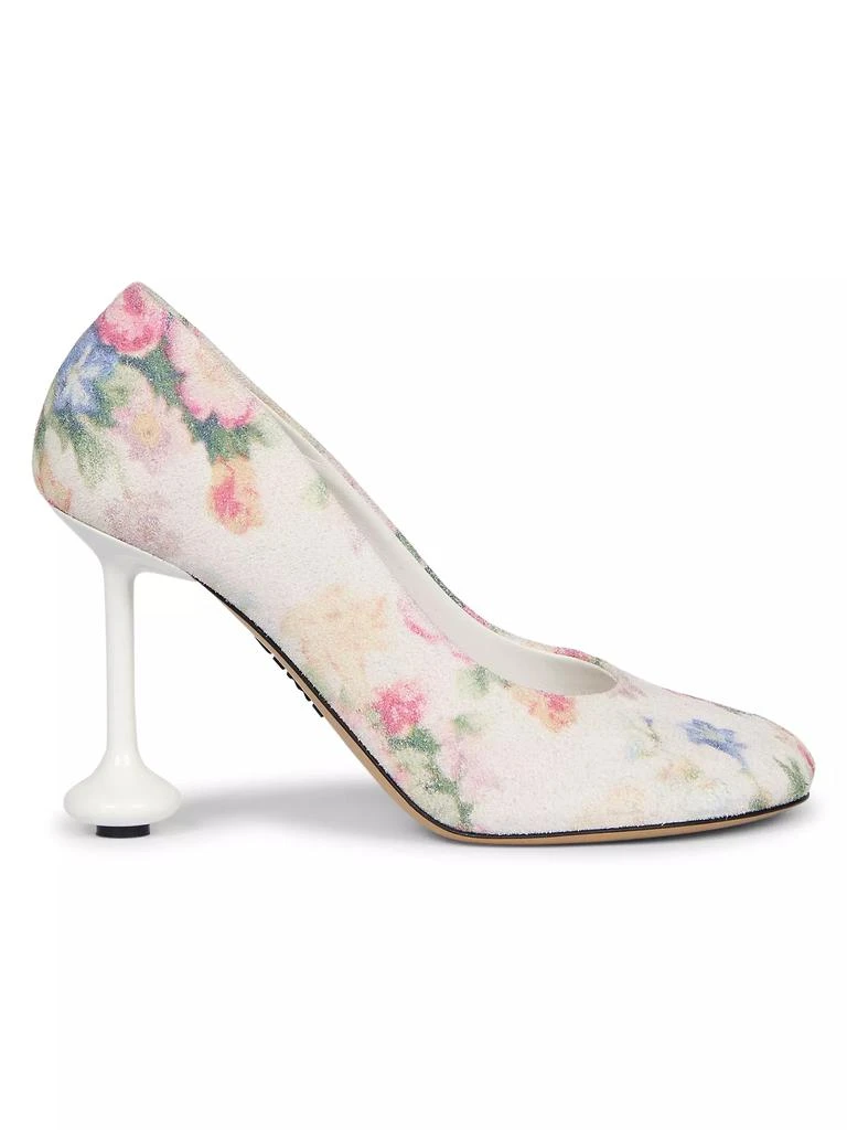 Loewe Toy Floral Brushed Suede Pumps 1