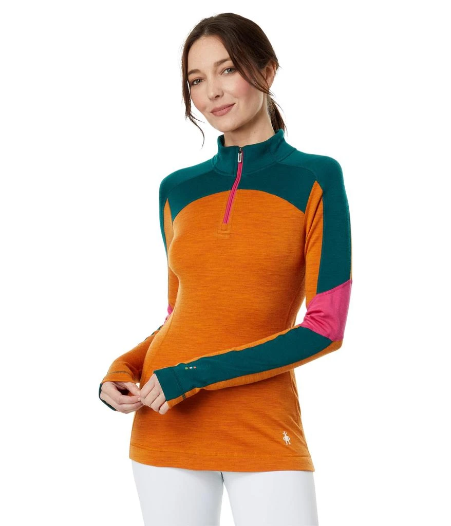 Smartwool Classic Thermal Merino Base Layer Color-Block 1/4 Zip 1