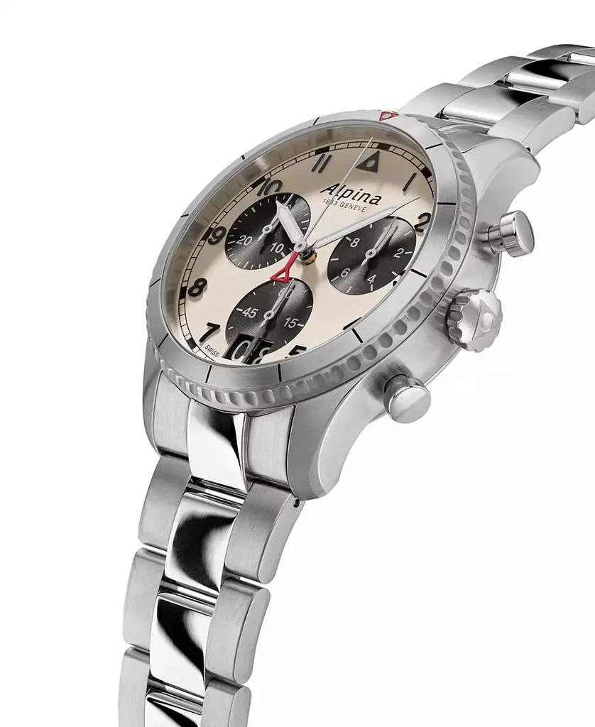 Alpina Men's Swiss Chronograph Startimer Stainless Steel Strap Bracelet Watch 41mm 2