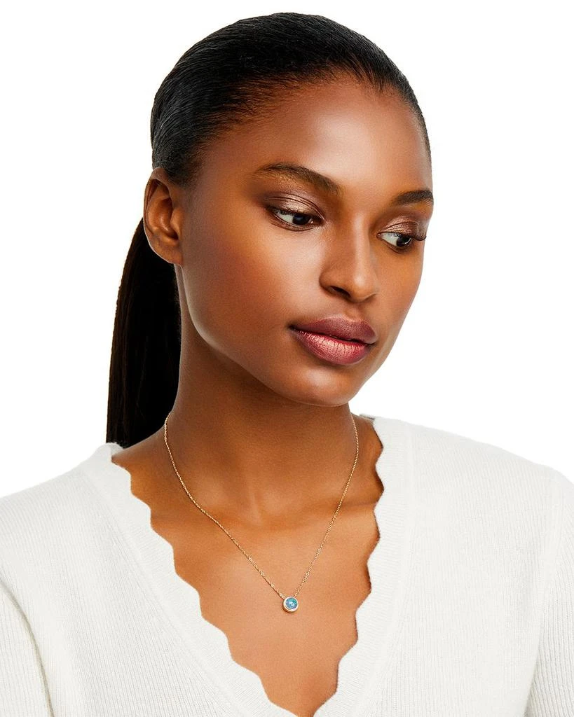 Bloomingdale's Black Opal Bezel Set Pendant Necklace in 14K Yellow Gold, 17" 5