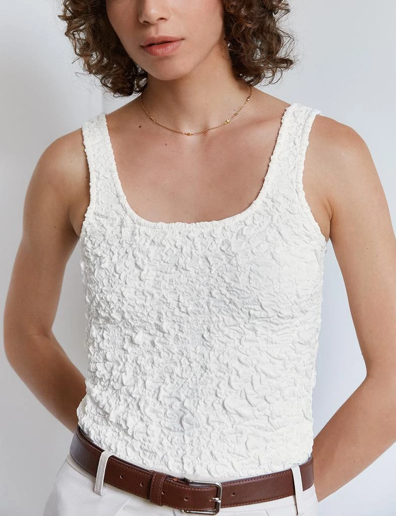 Pixie Market Cream Crinkled Tank 2