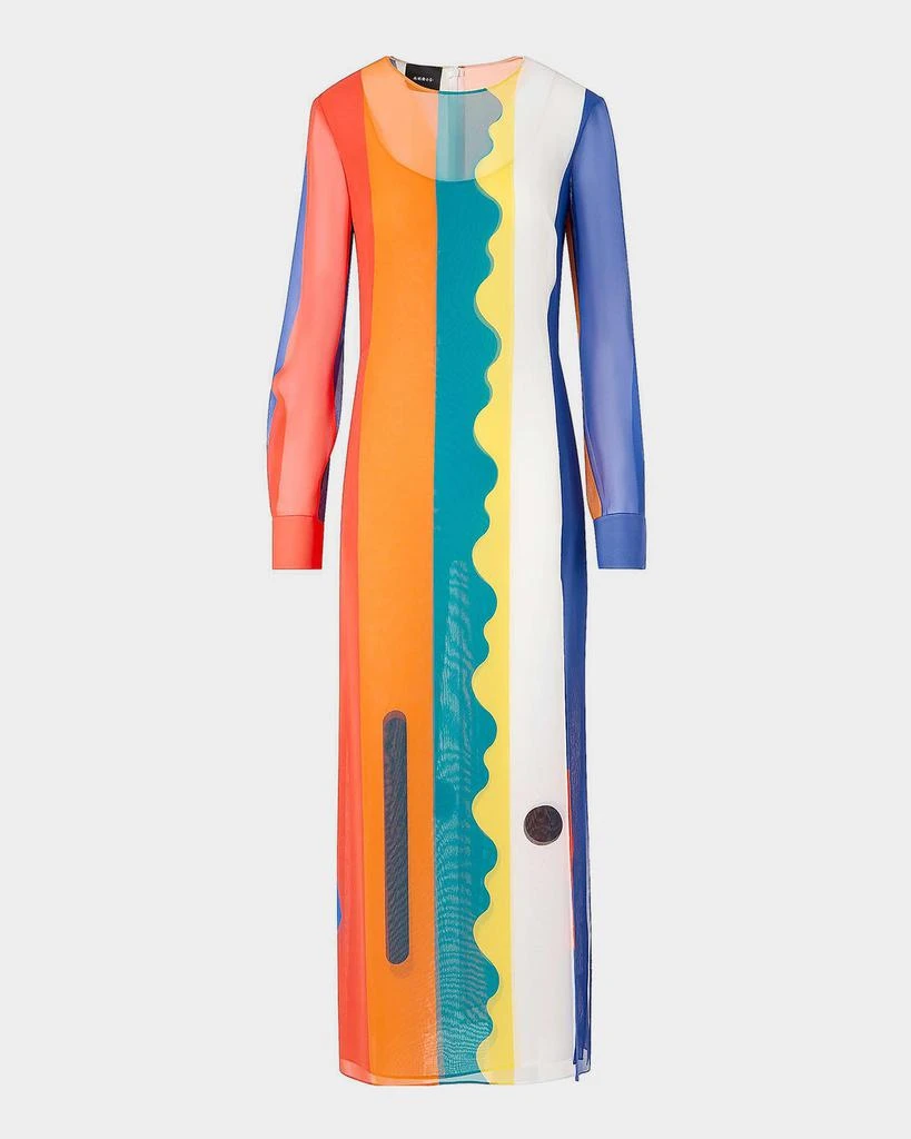 Akris Paravent-Print Silk Long-Sleeve Slits Maxi Dress - Dresses & Skirts - Free Shipping - BeyondStyle Akris Paravent-Print Silk Long-Sleeve Slits Maxi Dress - Dresses & Skirts - Free Shipping - BeyondStyle