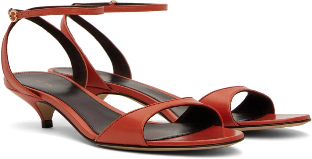 The Row Orange Vika Ankle Strap Kitten Heeled Sandals 4